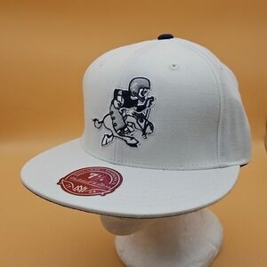 Dallas Cowboys Hat Cap Mitches And Ness Fitted Size 7 1/4 White NFL Throwback